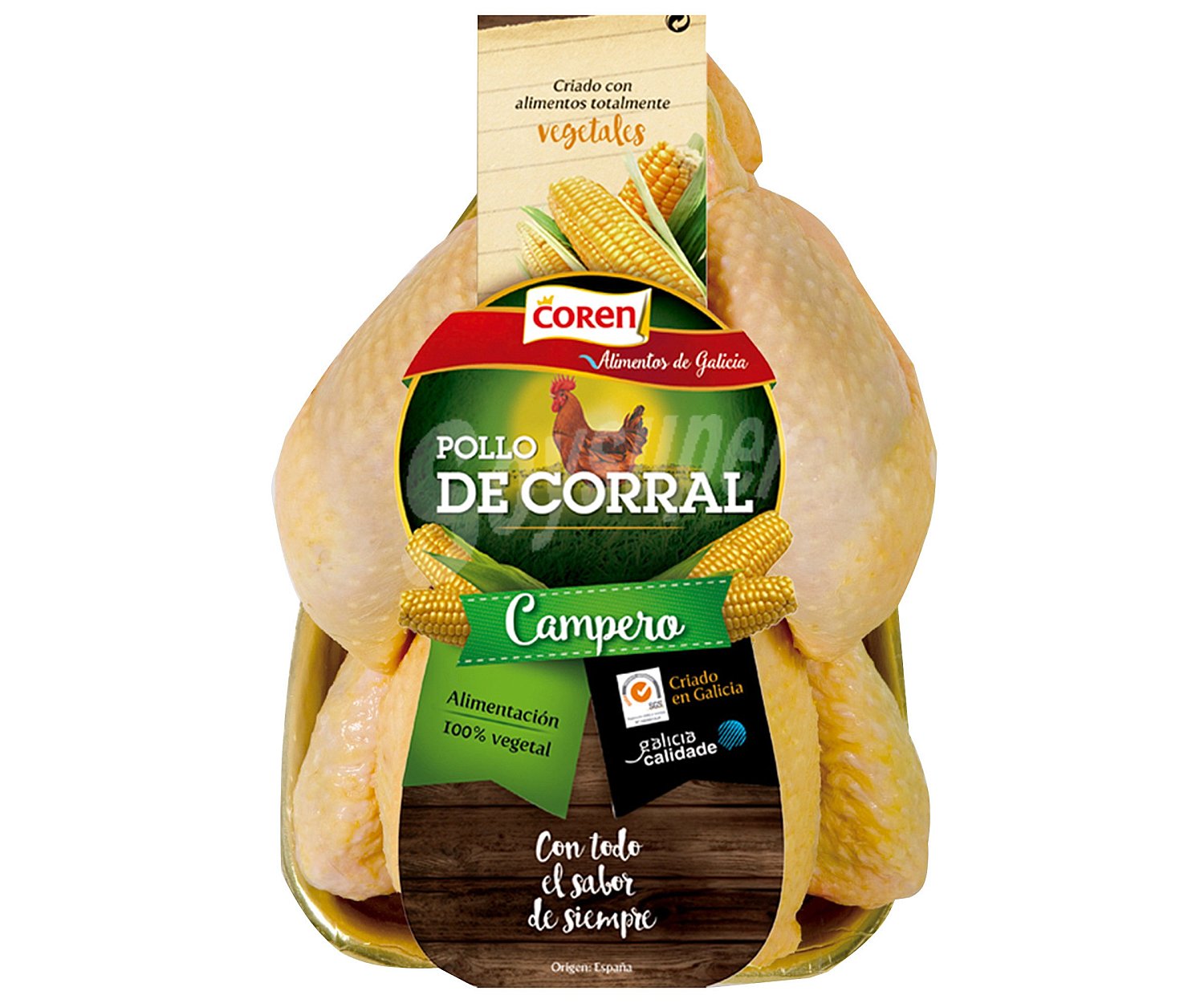 Pollo entero de corral (campero)