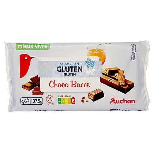 Producto alcampo Barritas de chocolate sin gluten