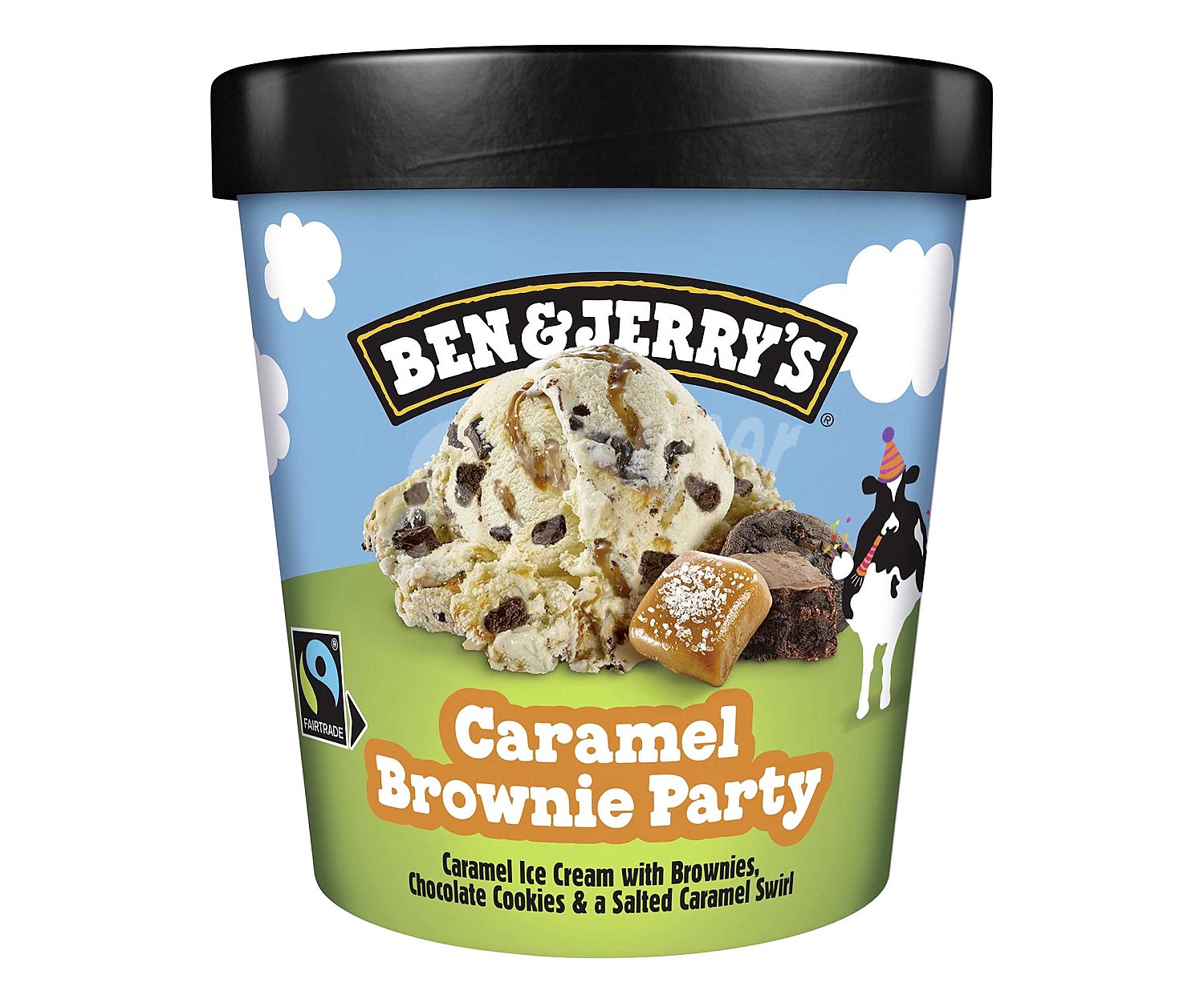 BEN & jerry's Tarrina de helado de caramelo, con torcitos de brownie y galletas de chocolate BEN & jerry´s Caramel brownie party