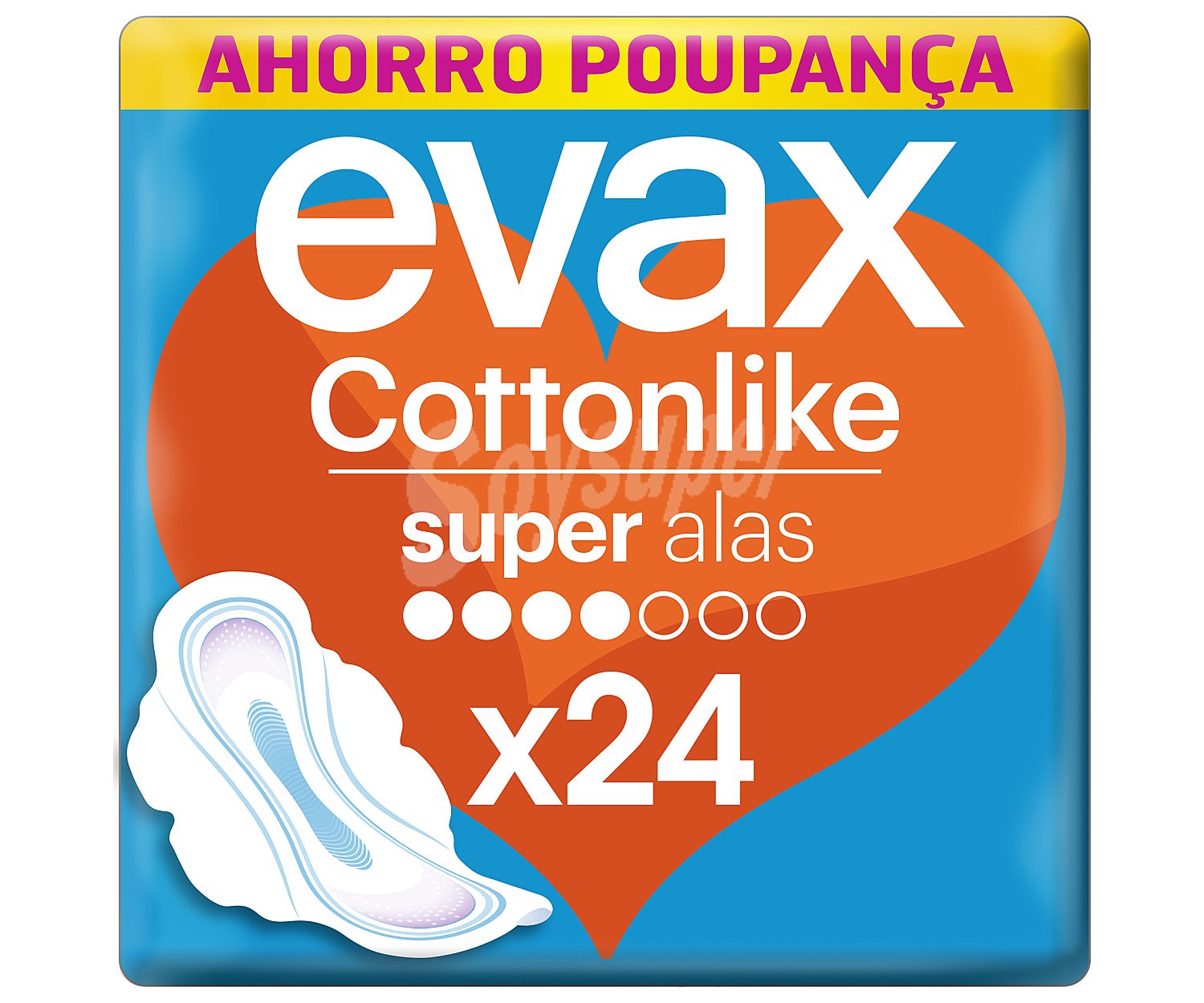 Compresas super con alas Cottonlike