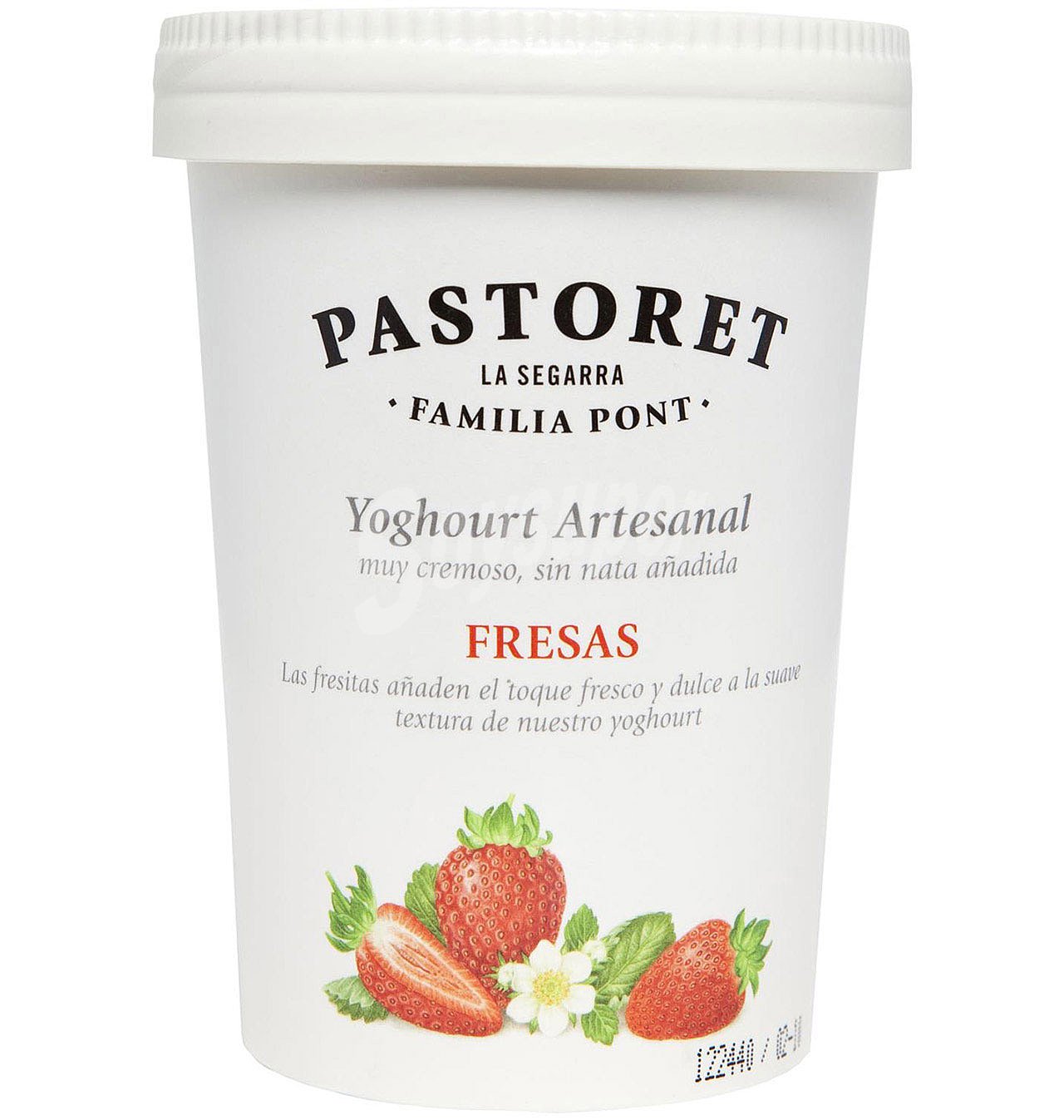 Yogur artesanal cremoso con sabor a fresa