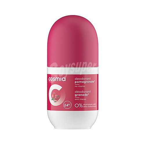 Cosmia Desodorante roll-on para mujer, sin sales de aluminio y con extracto de granada cosmia