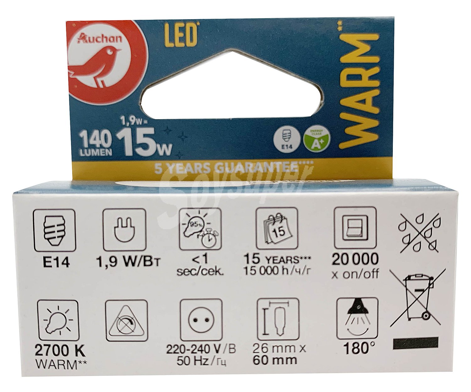 Bombilla Led especial frigorífico E14, 1,9W=15W, luz cálida alcampo