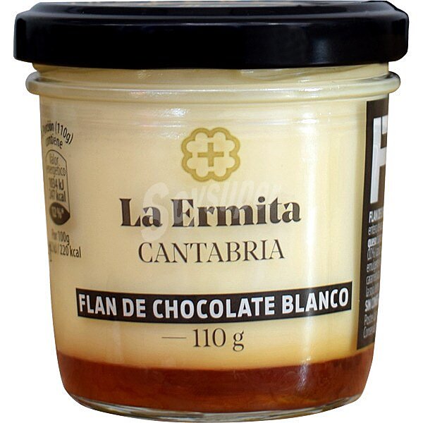 Flan de chocolate blanco sin gluten