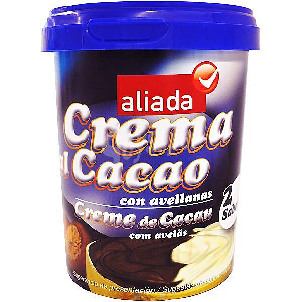 Crema de cacao con avellanas 2 sabores