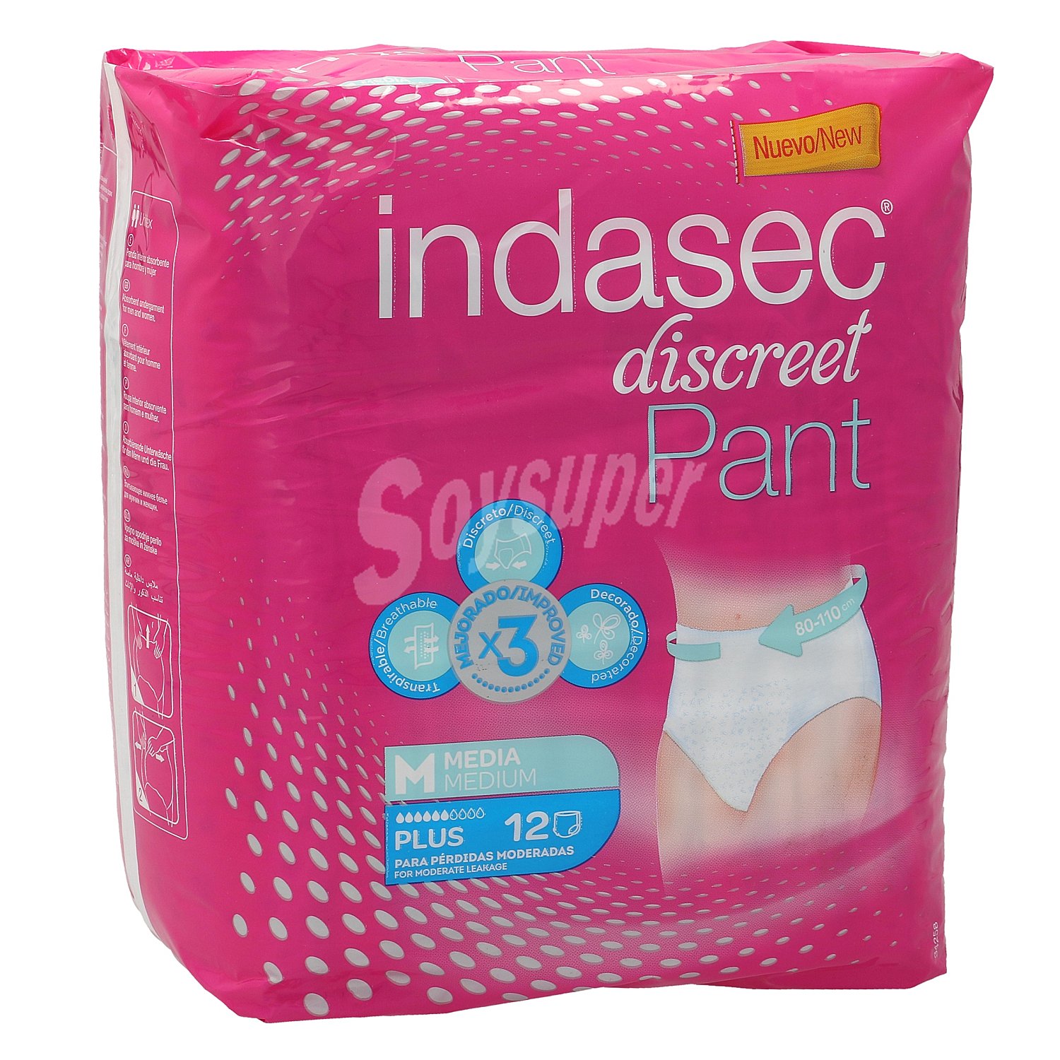 Discreet pants de incontinencia plus talla M