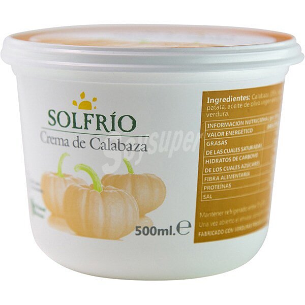 Solfrío Crema de calabaza, lista para calentar y comer solfrío