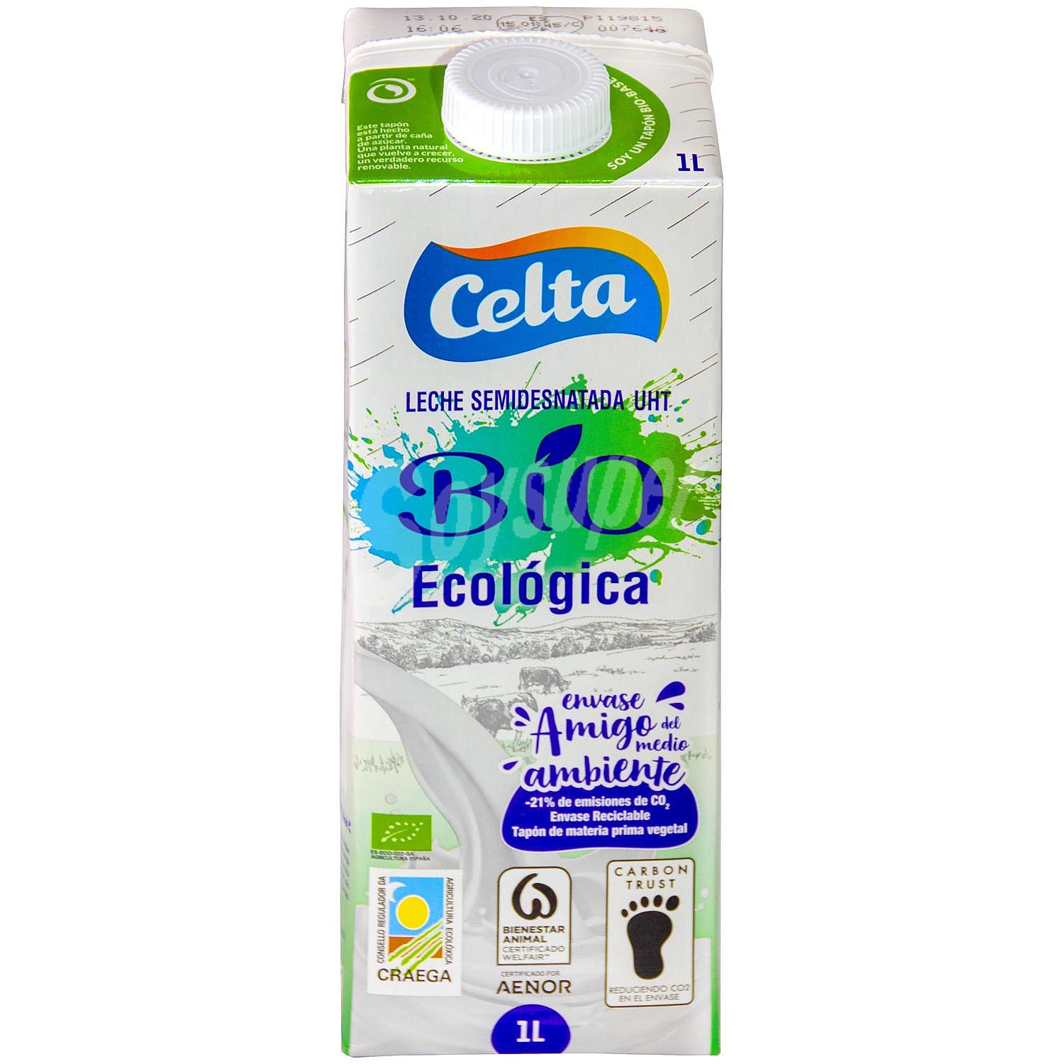 Leche semidesnatada ecológica Bio