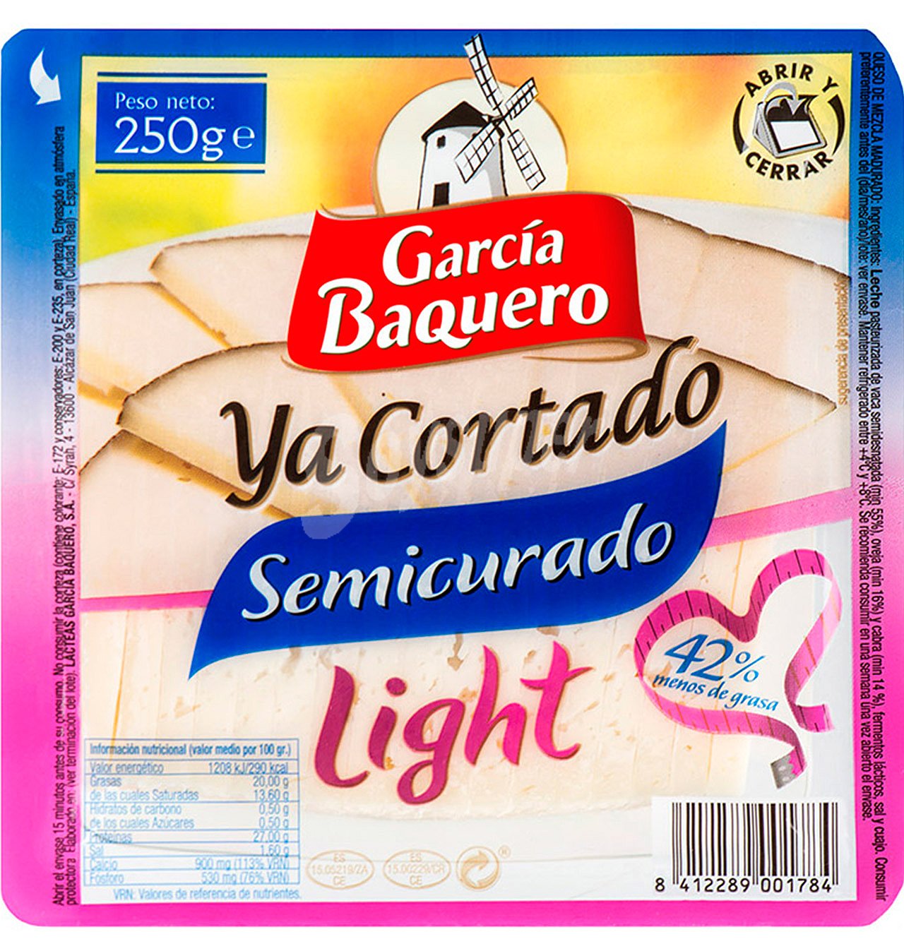 Queso garcía baquero light ya corta