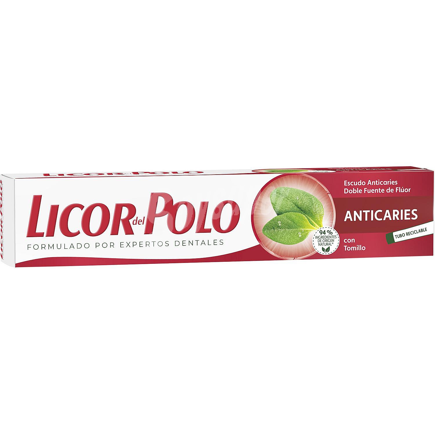 Licor DEL polo Pasta de dientes con flúor y acción anti caries licor DEL polo