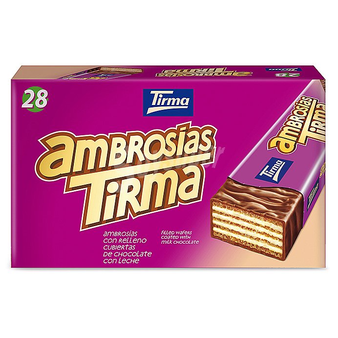 Ambrosías con relleno cubiertas de chocolate con leche Tirma