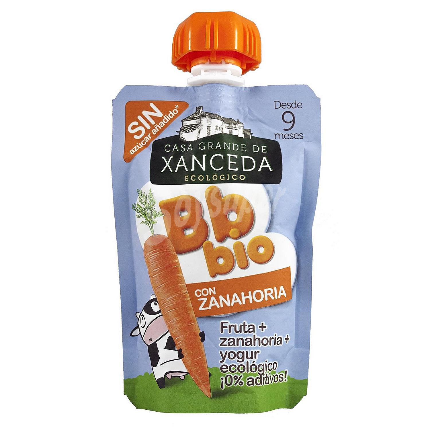 Bb Bio yogur ecológico con frutas y zanahoria sin gluten desde 9 meses