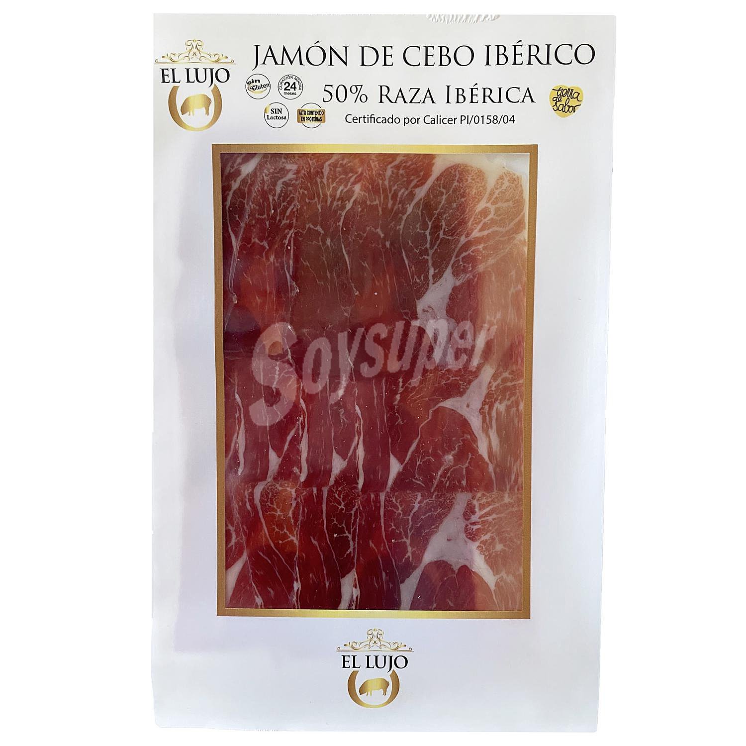 Jamón de cebo ibérico 50% raza ibérica en lonchas sin gluten y sin lactosa