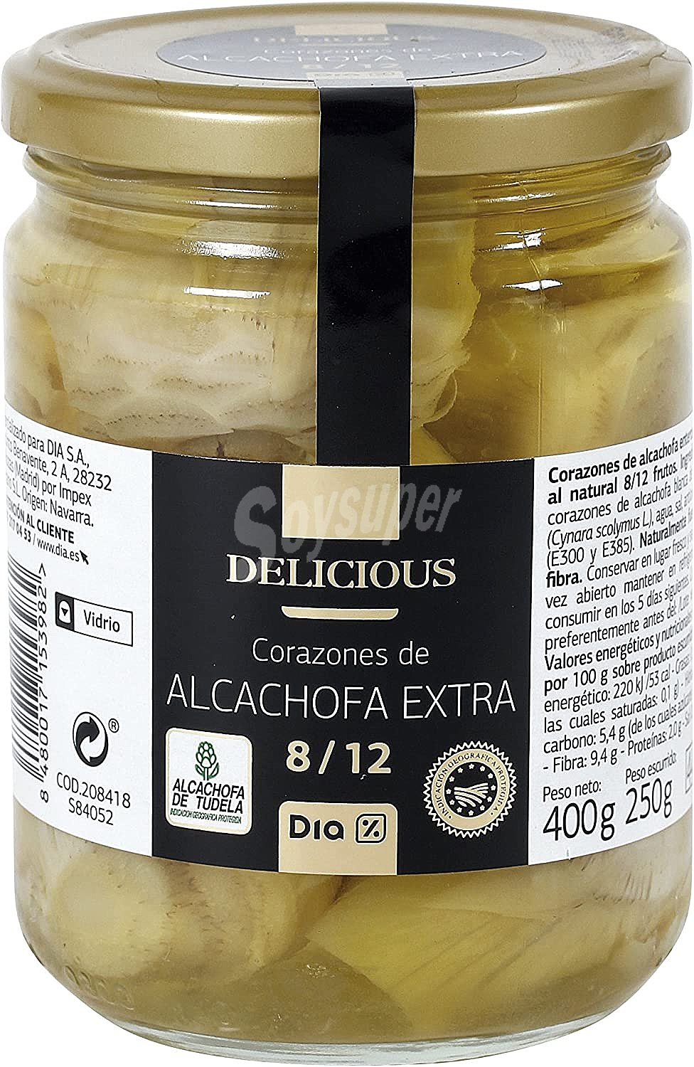 Corazones de alcachofas igp de tudela Delicias de Dia