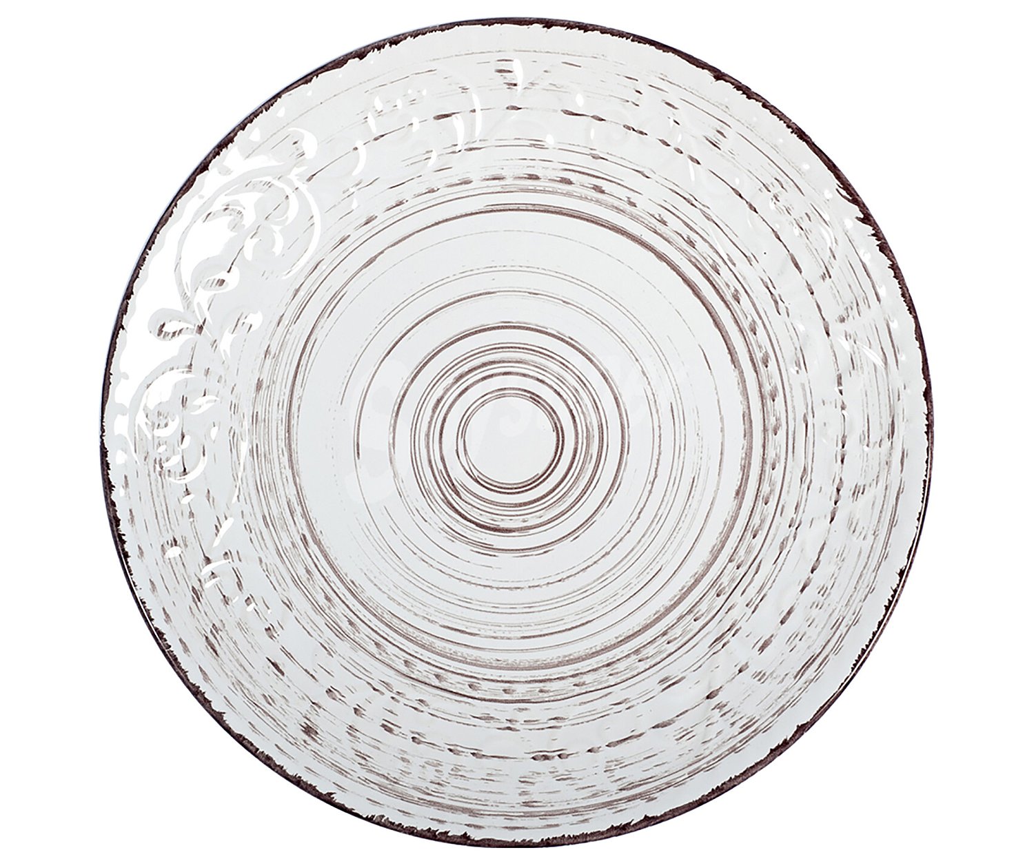 Plato llano de loza modelo Courtyard de diseño vintage en tonos claros, 27,5cm., stoneware