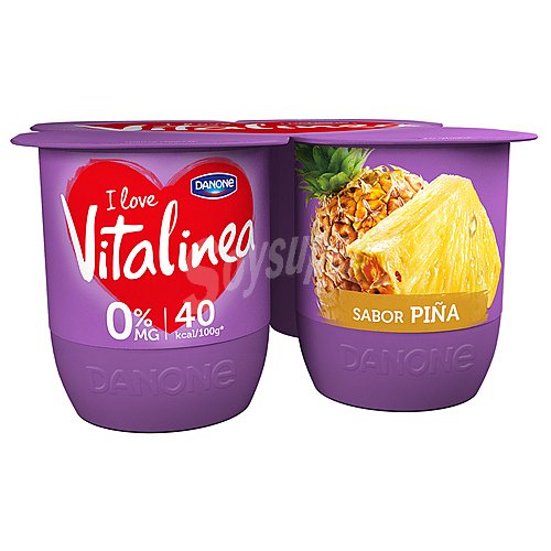 Vitalinea Yogur desnatado 0% materia grasa con sabor a piña vitalinea de Danone