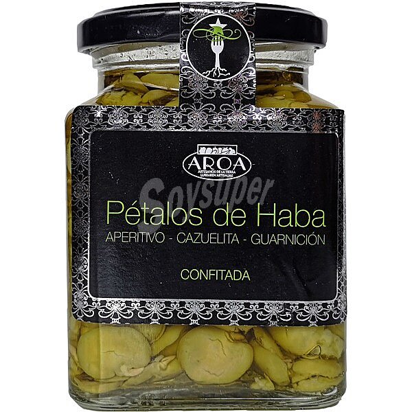 Pétalos de habas confitadas