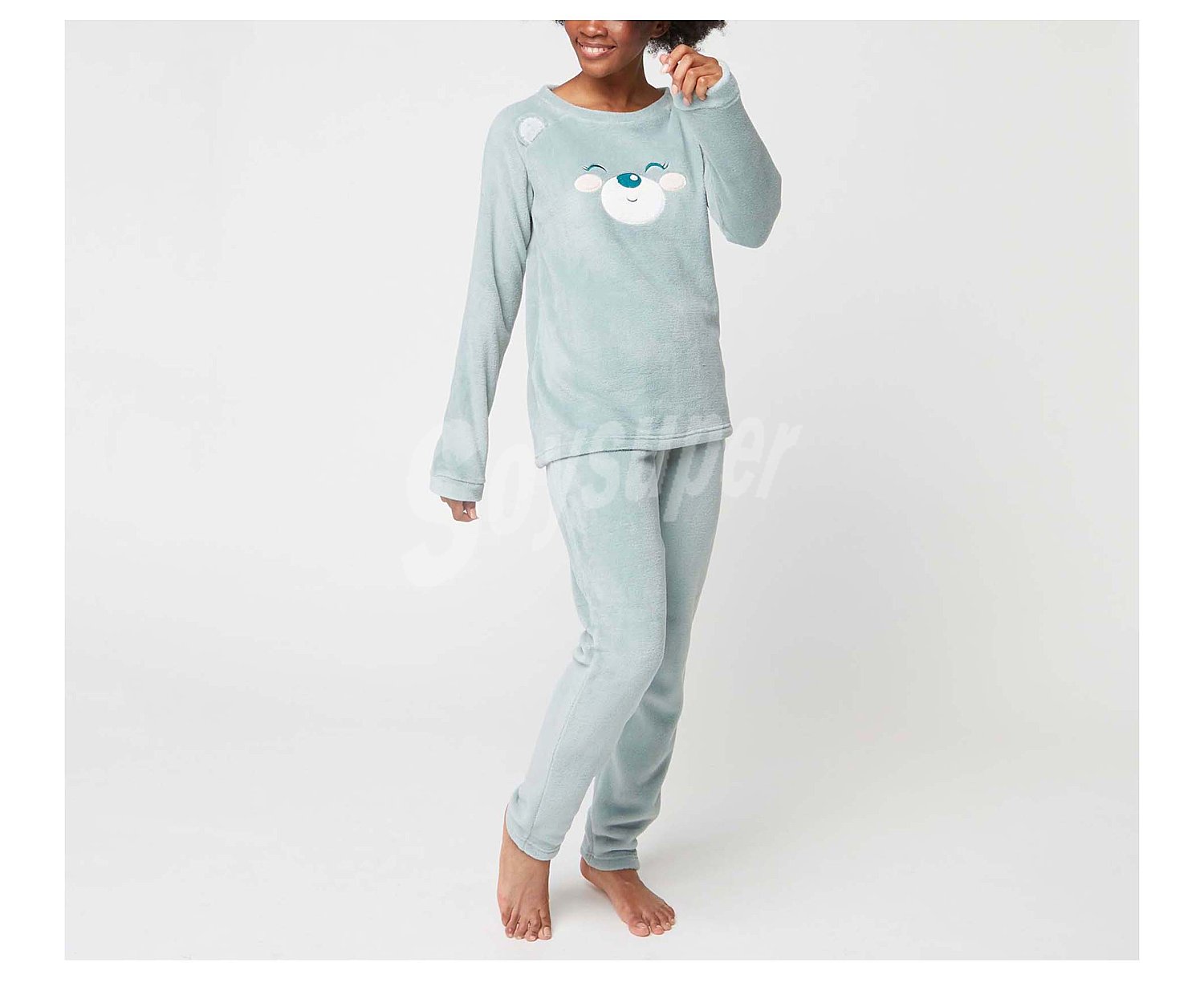 Pijama coral fleece para mujer