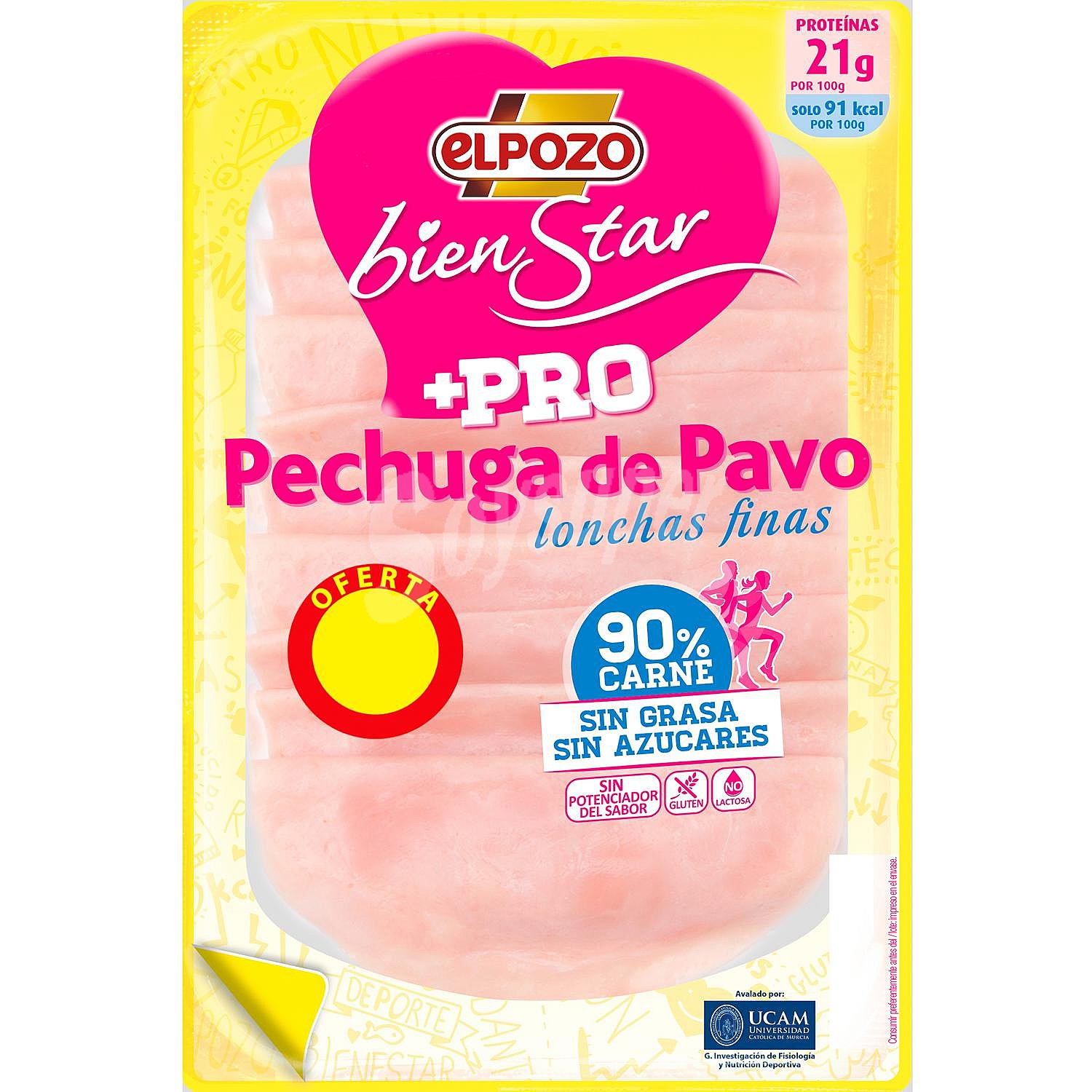 Pechuga de pollo finas lonchas +pro Bienstar sin gluten sin lactosa