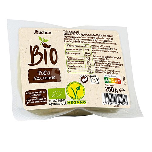 Alcampo ecológico Tofu Ahumado Ecológico Auchan BIO