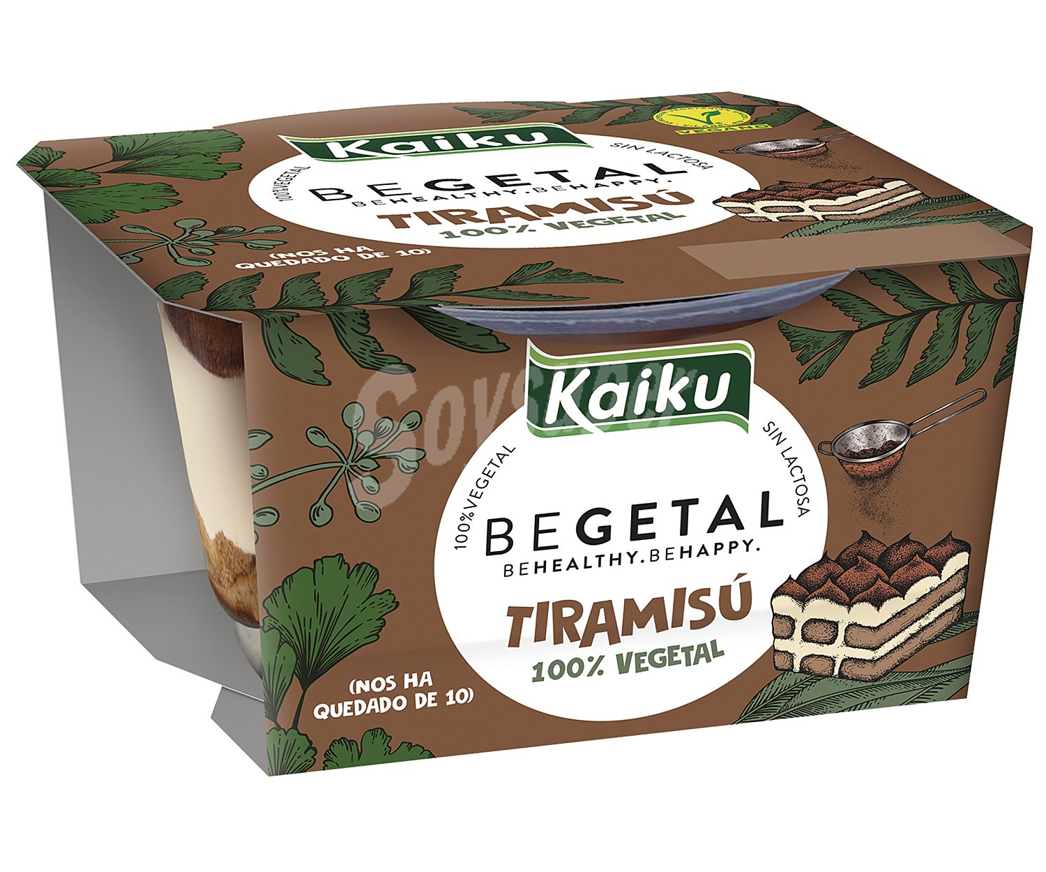 Kaiku Tiramisú 100% vegetal a base de crema de arroz, bizcocho, café y cacao kaiku Begetal