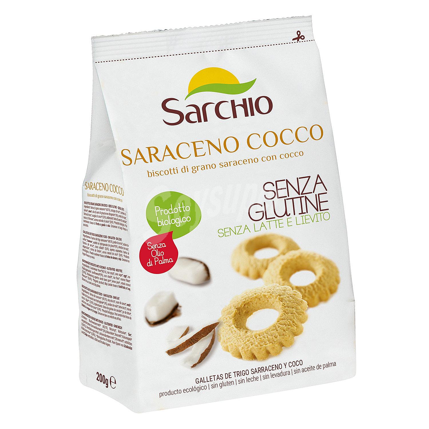 Galletas de trigo sarraceno y coco ecológicas Sarchio sin gluten