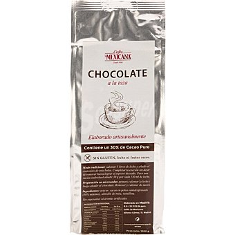 Chocolate a la taza con un 30% de cacao puro elaborado artesanalmente sin gluten, leche ni frutos secos