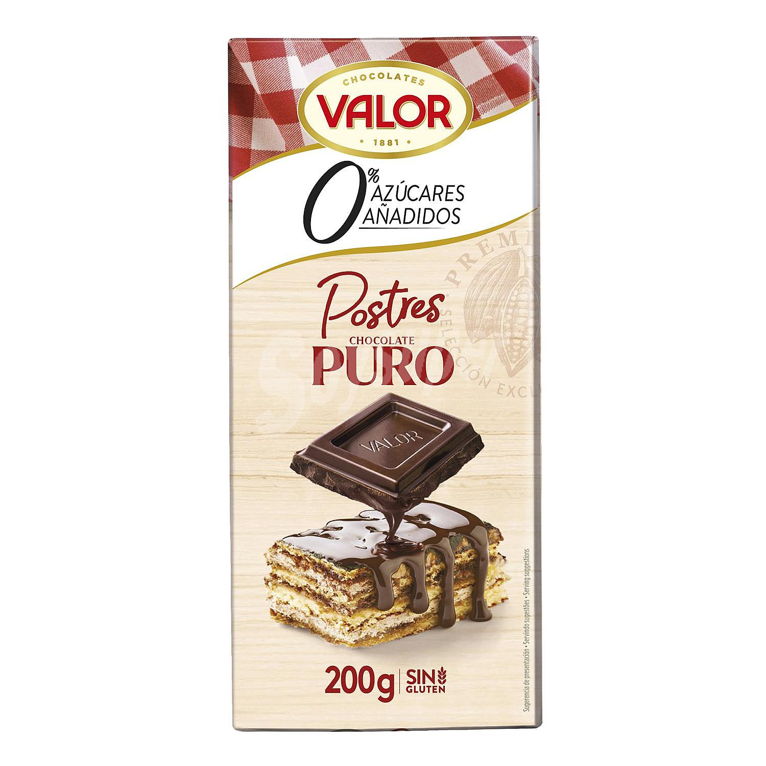 Chocolate puro 52% cacao, especial postres