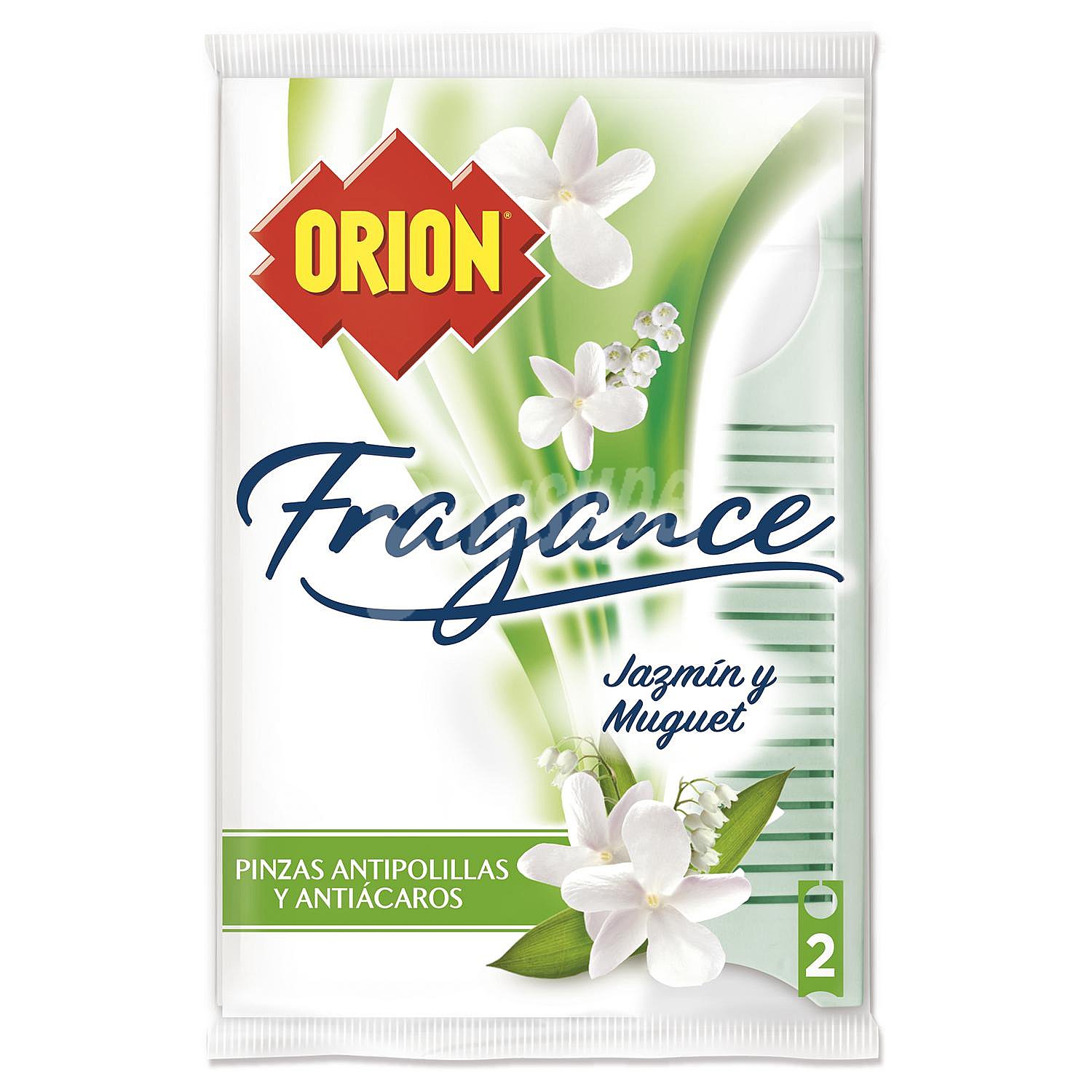 Pinzas ambientadoras antipolillas para armarios aroma jazmín y muguet Orion Fragance