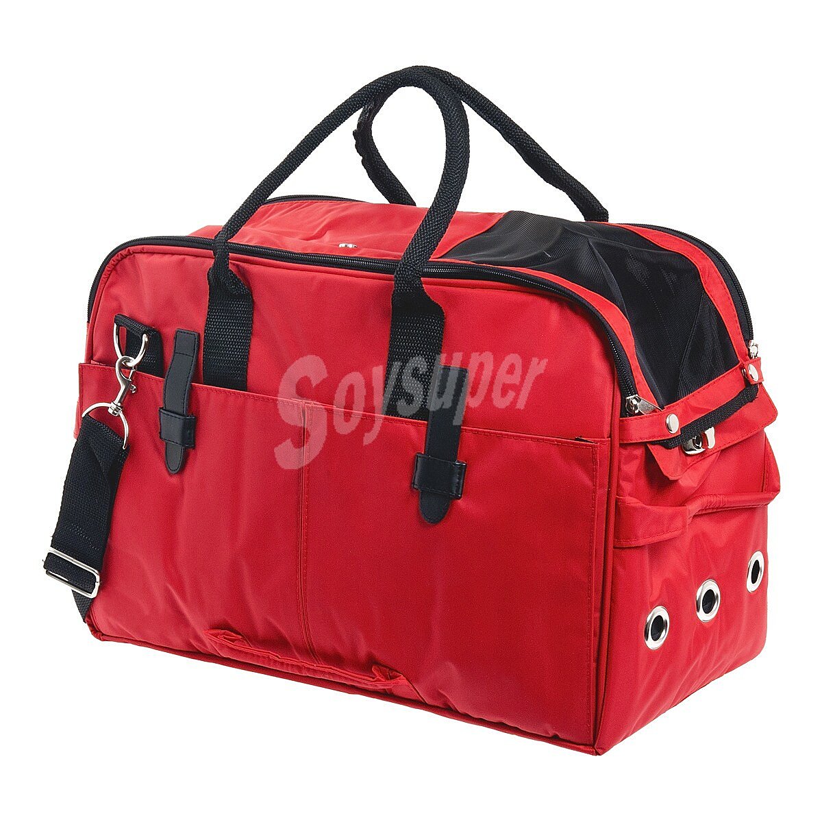 Bolso transportín para perros y gatos teflón rojo