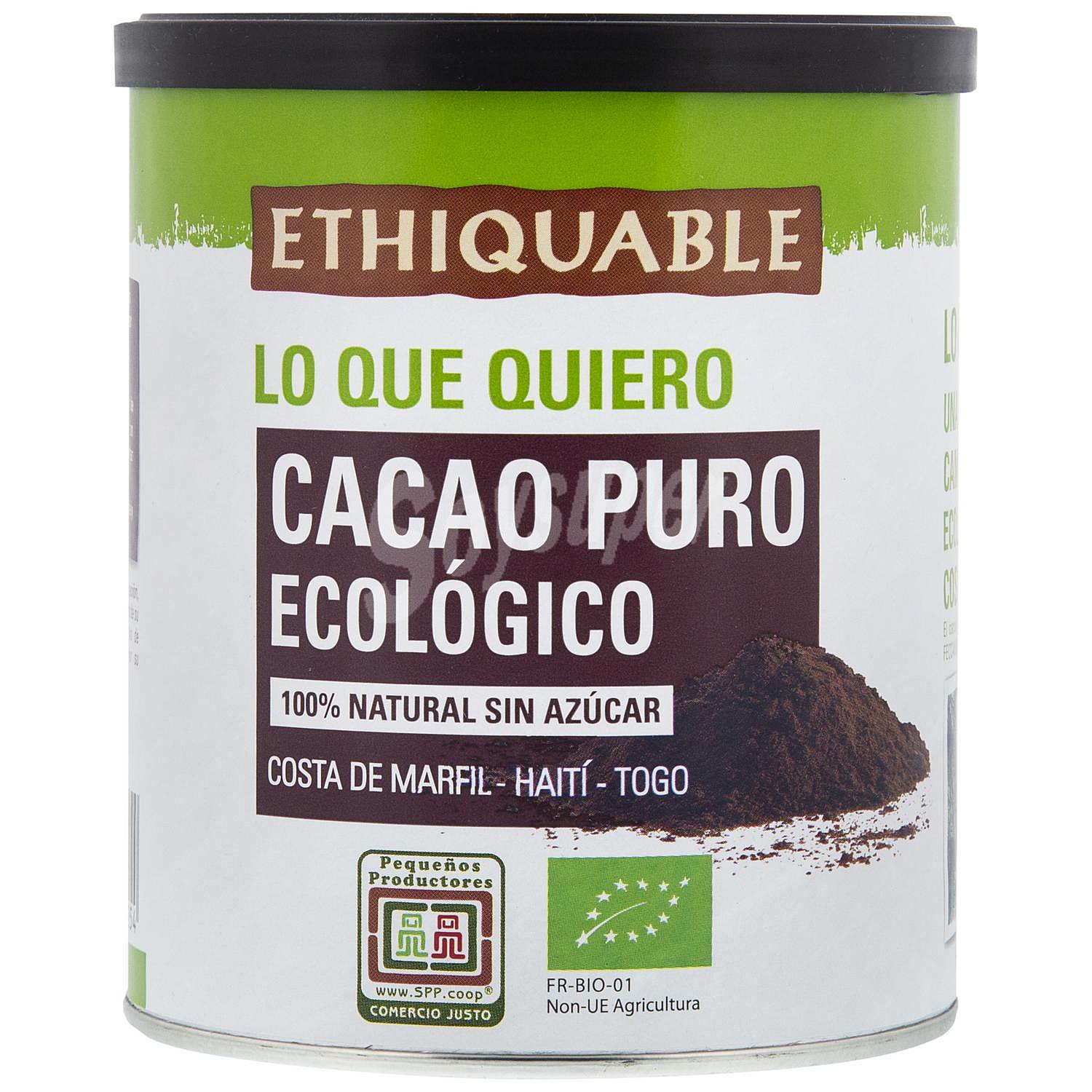 Cacao puro ecológico 100% natural y sin azúcar de Costa de Marfil, Madagascar y Togo