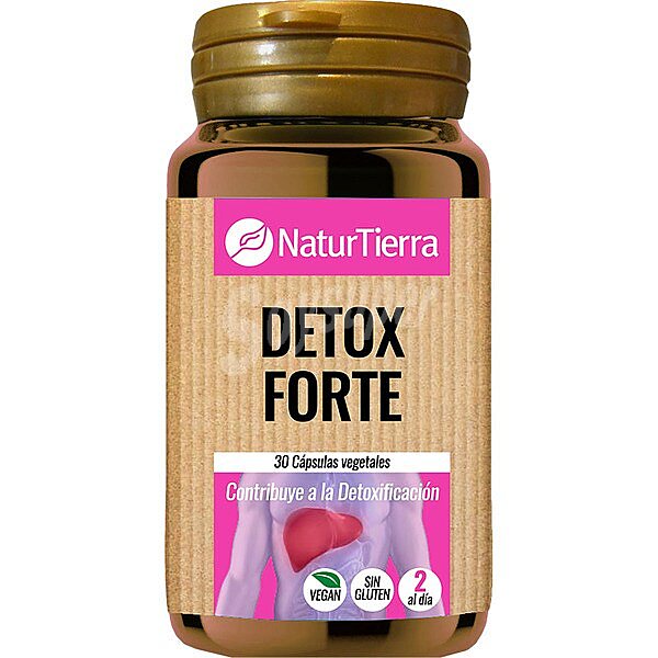 Detox Forte contribuye a la detoxificación sin gluten ápsulas vegetales