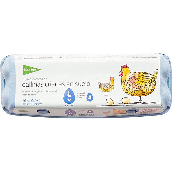 Huevos frescos de gallinas criadas en suelo categoría A clase L