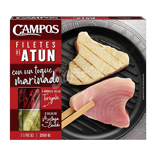 Campos Filetes de atún con un toque mariando (incluye salsa Teriyaki o de mostaza con eneldo) campos