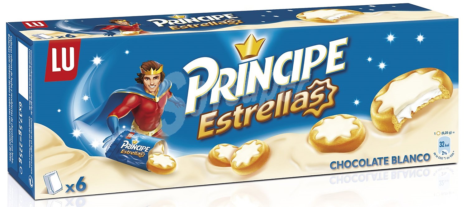 Galletas de chocolate blanco Estrellas Príncipe