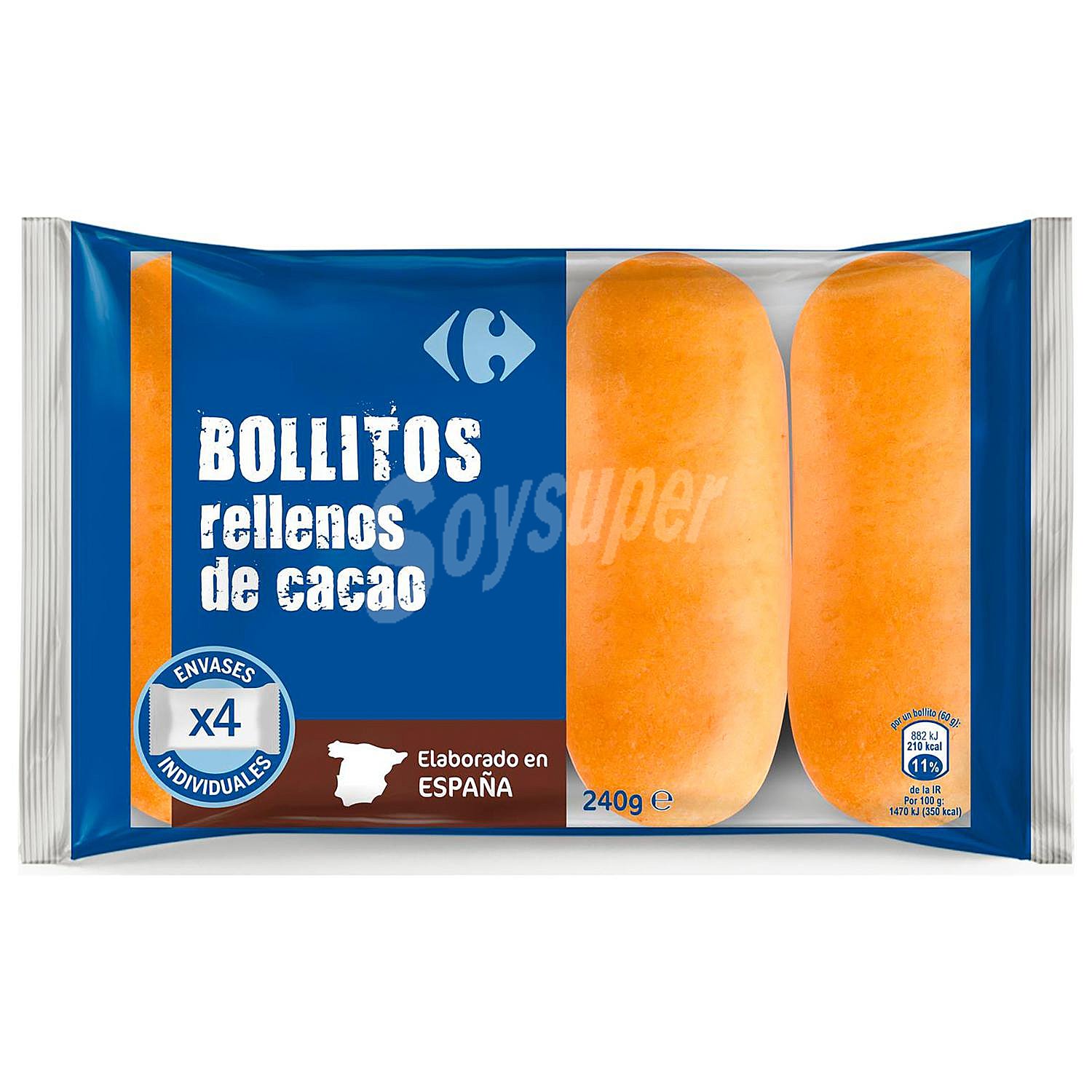 Bollitos rellenos de cacao Carrefour