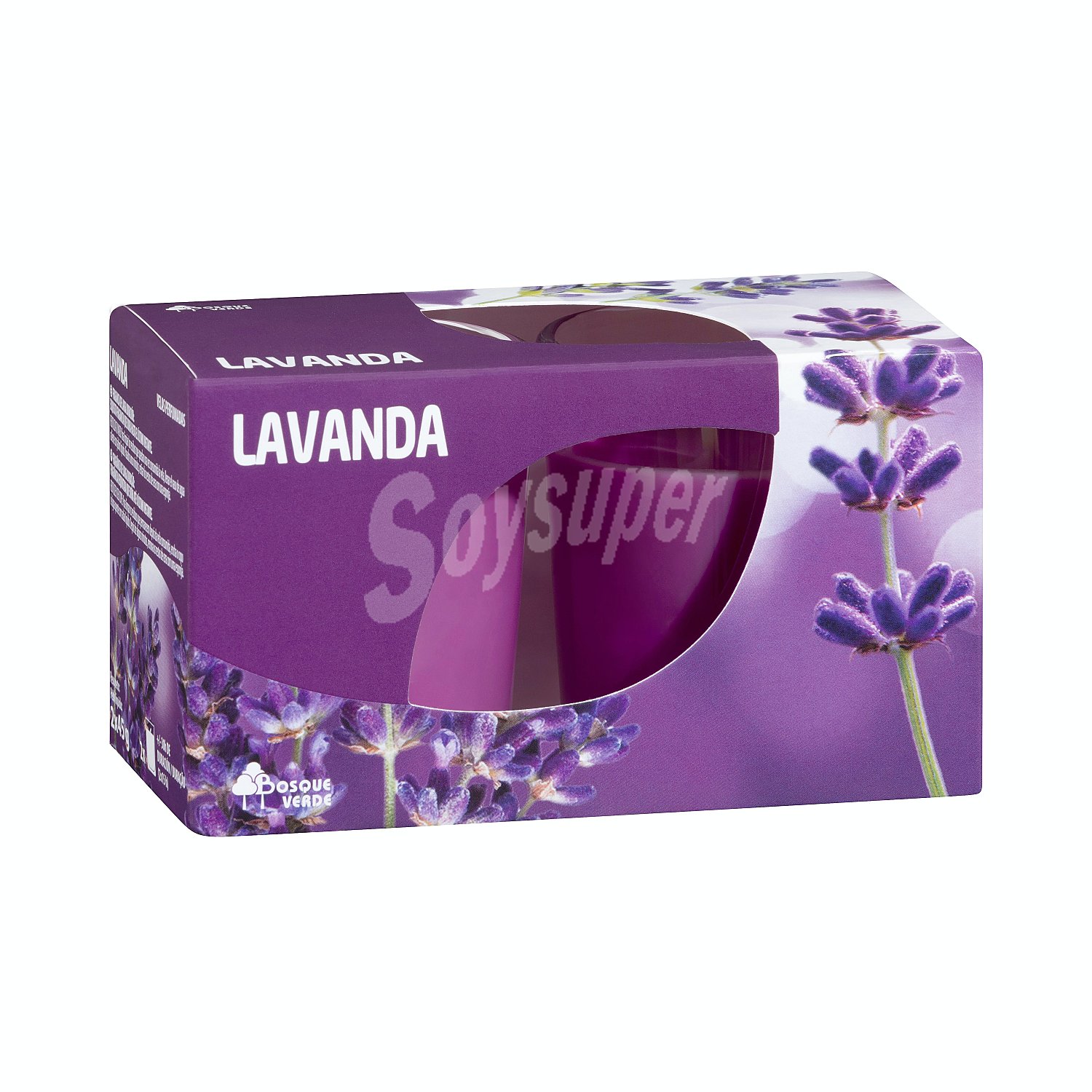 Vela perfumada vaso cristal aroma lavanda