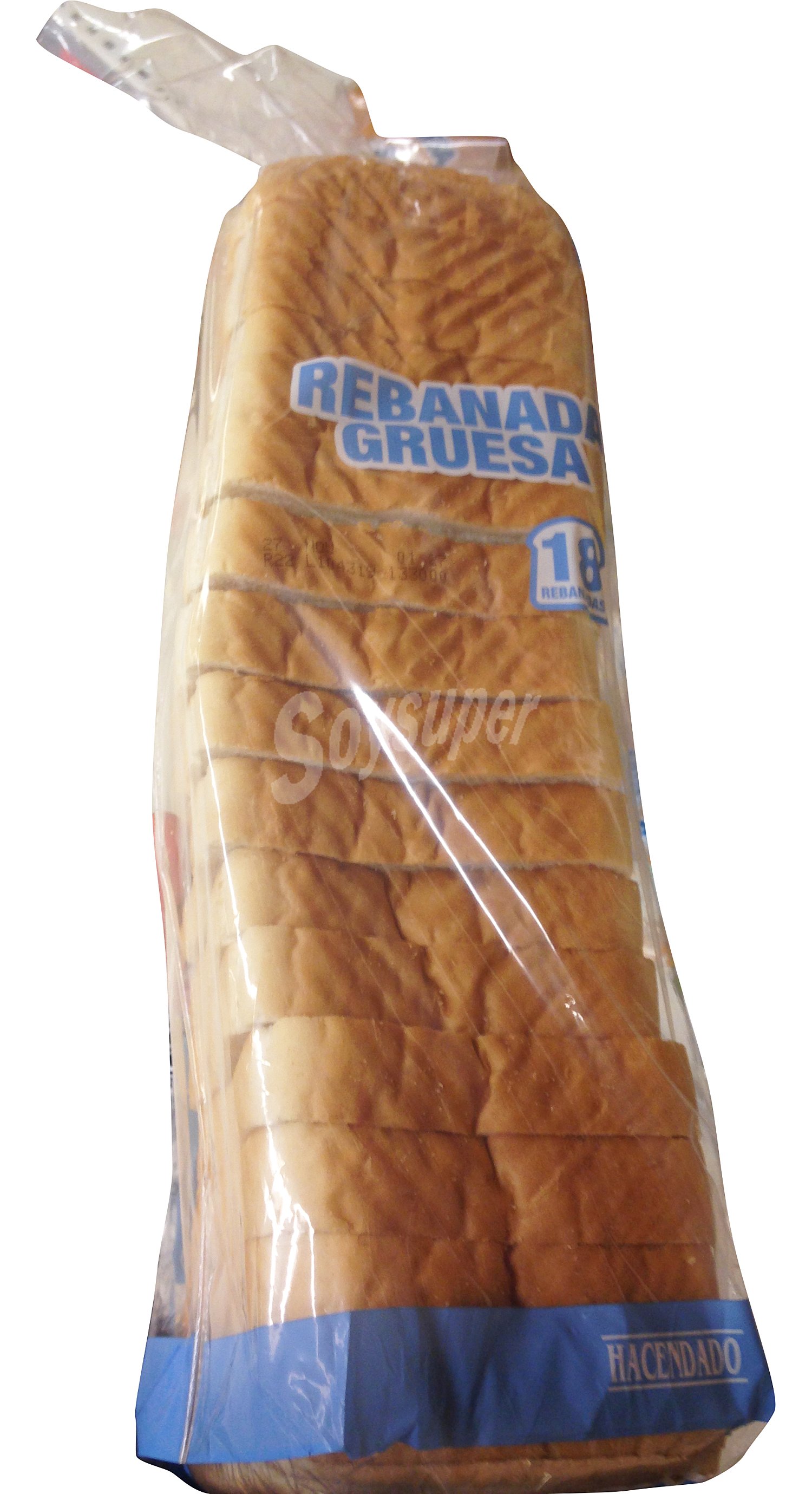 Pan de molde blanco rebanada gruesa