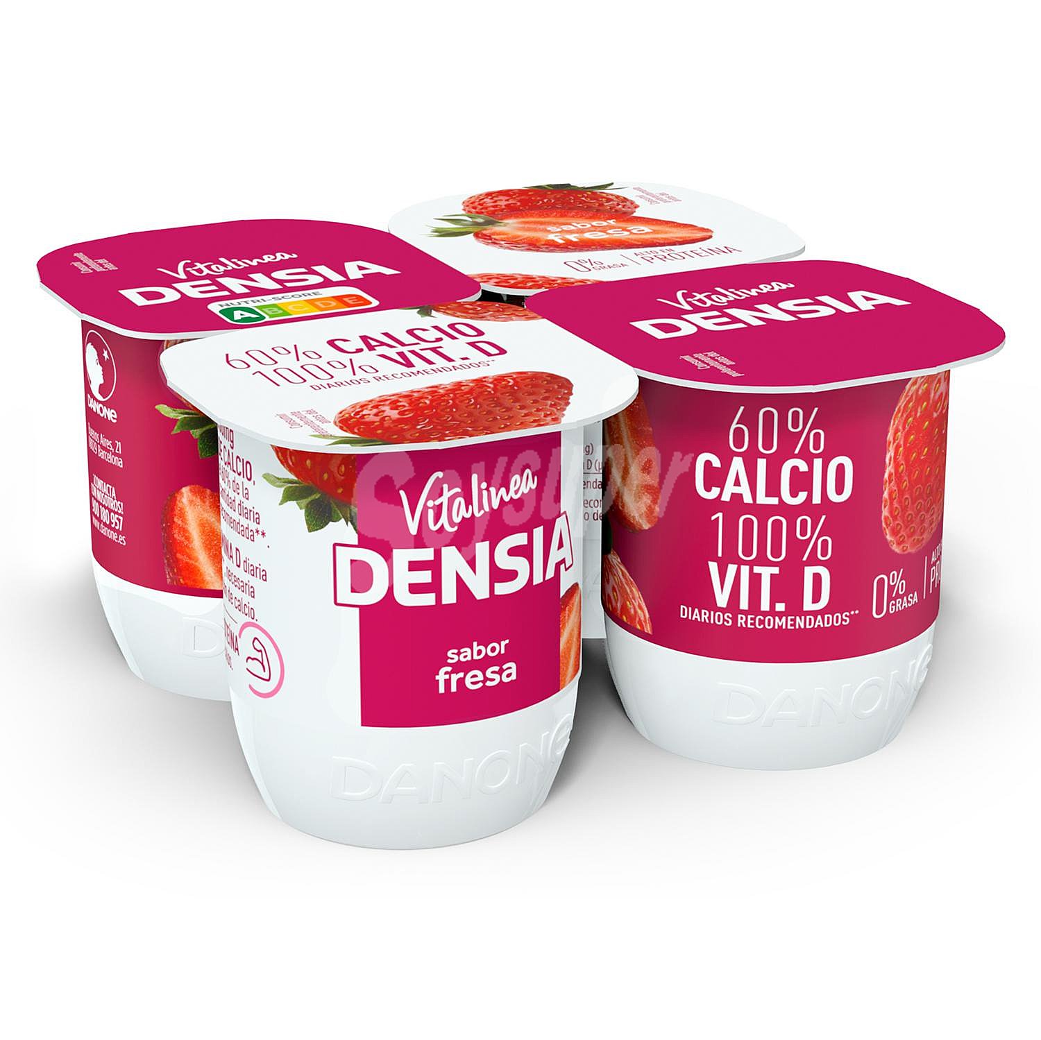 Yogur desnatado con sabor a fresa que ayuda al control de la densidad ósea 0%