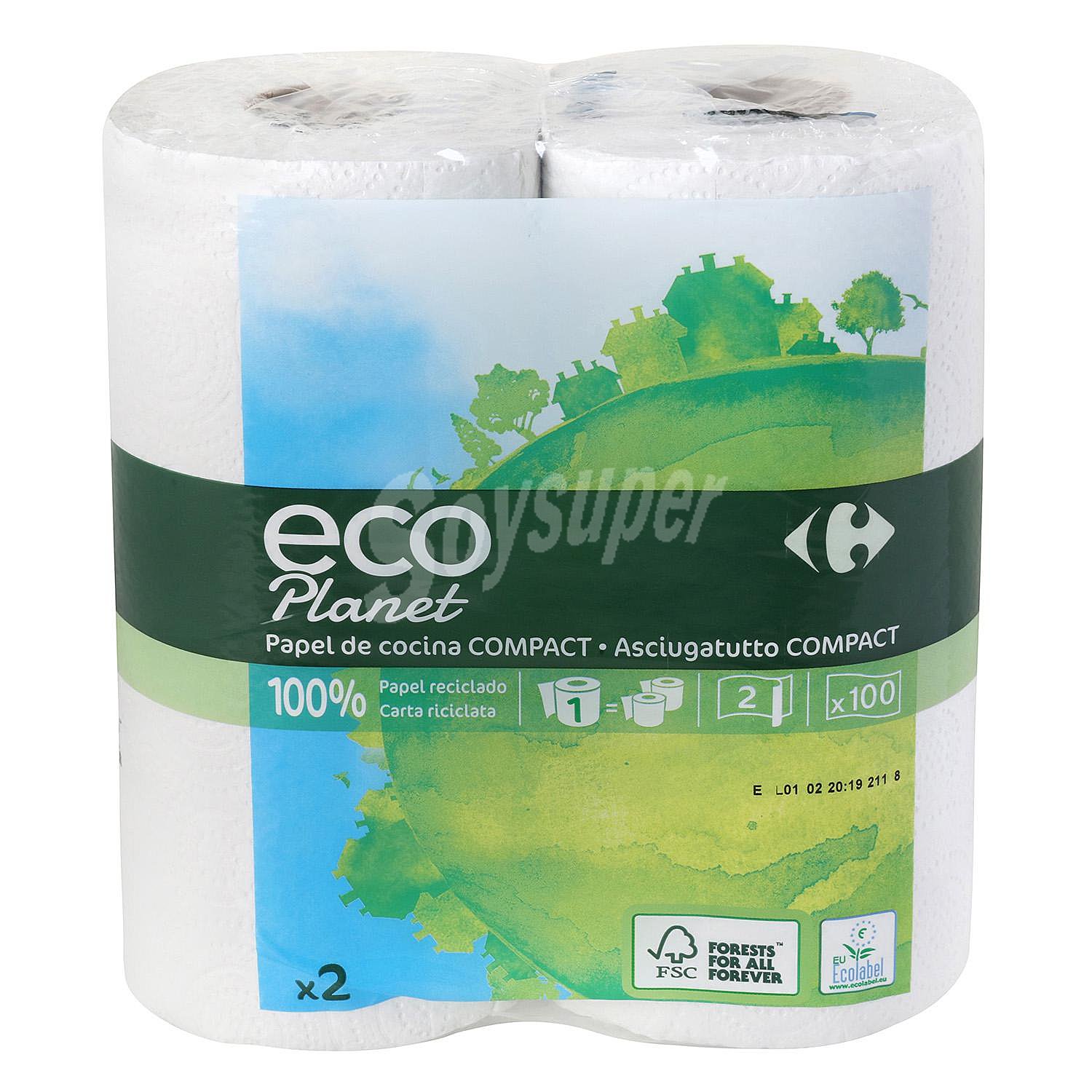 Papel de cocina compacto ecológico Carrefour Eco Planet