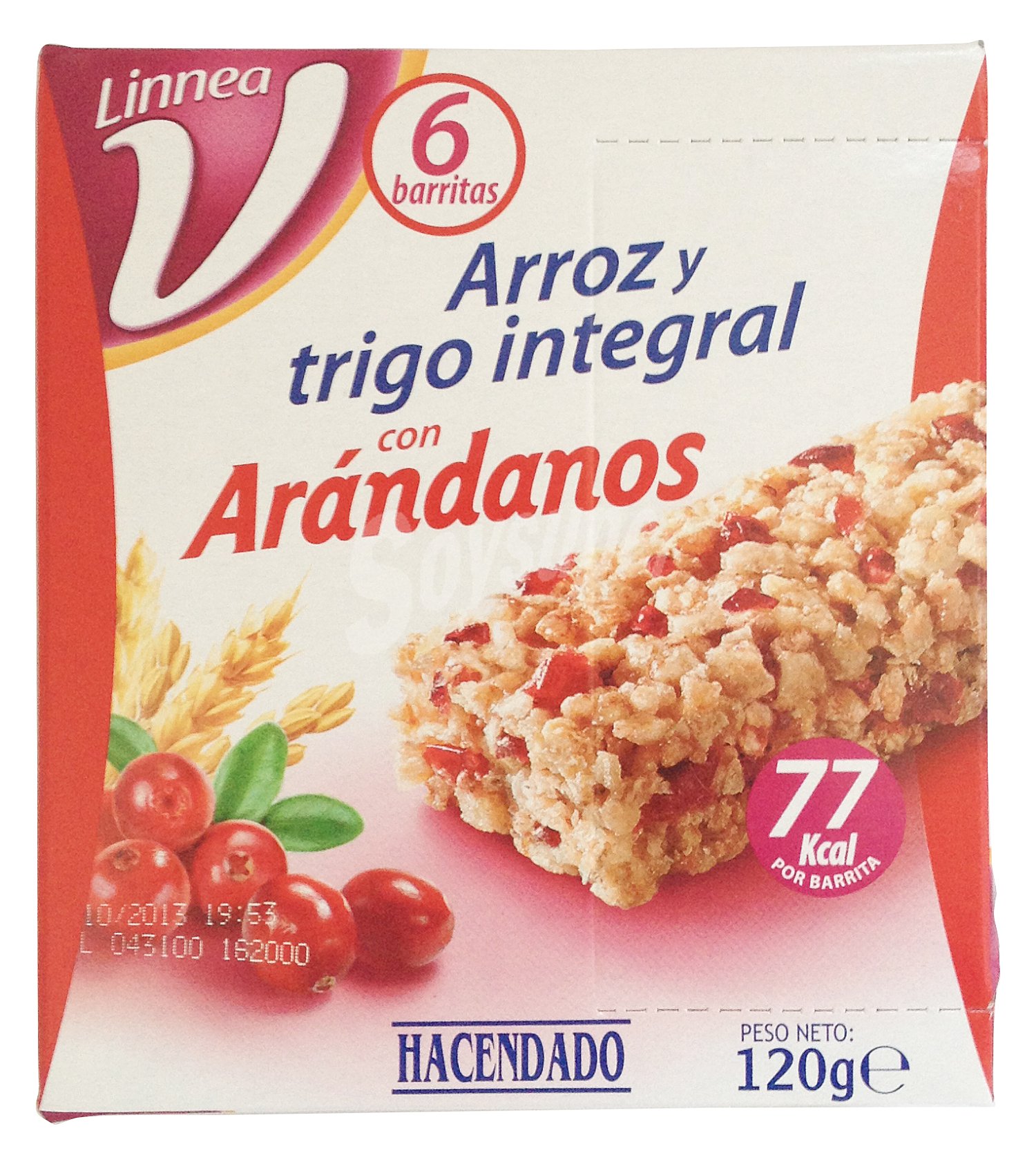 Barrita cereales arroz y trigo integral arandanos