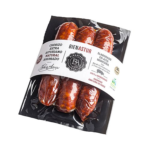 Chorizo asturiano de calidad extra y ahudado natural EL cuco