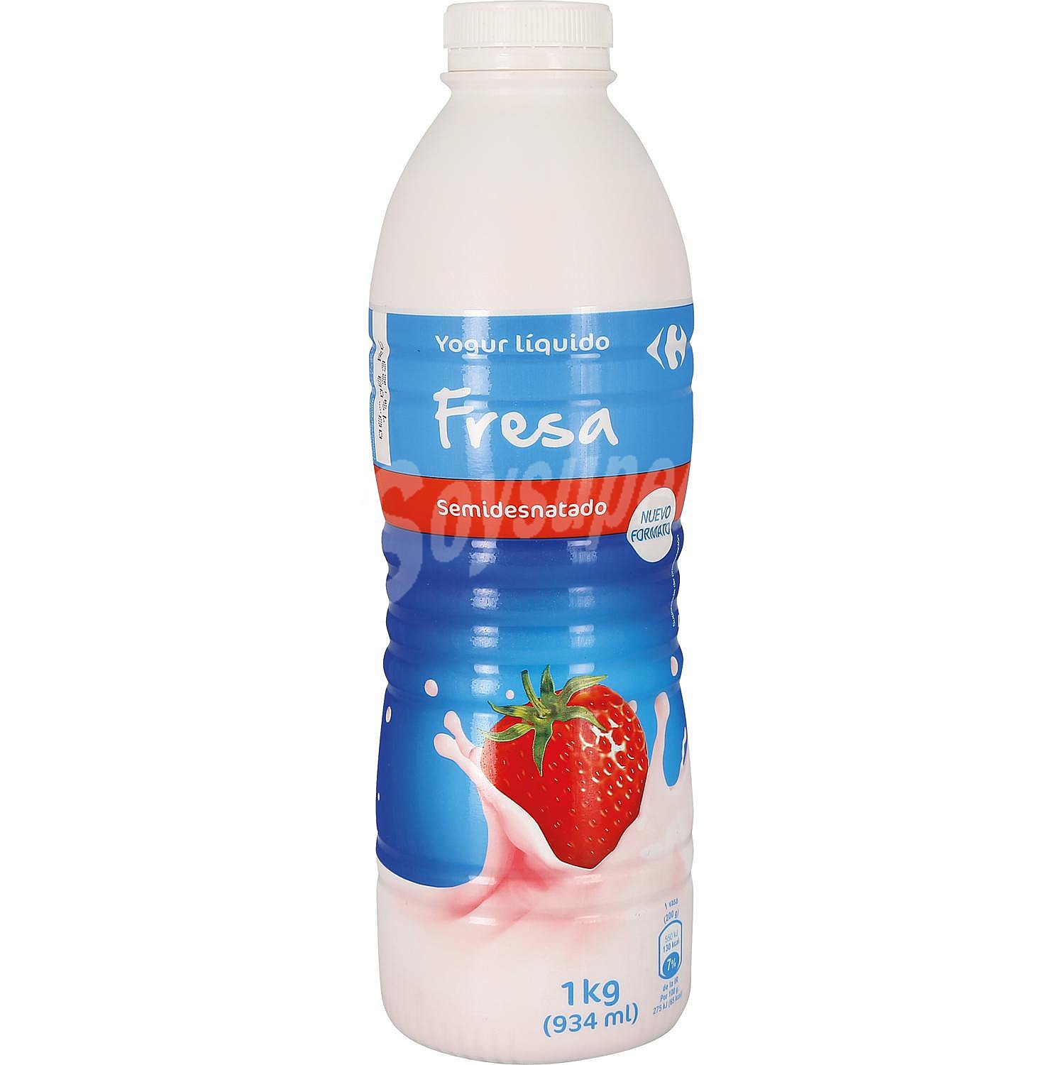 Yogur semidesnatado líquido de fresa Carrefour