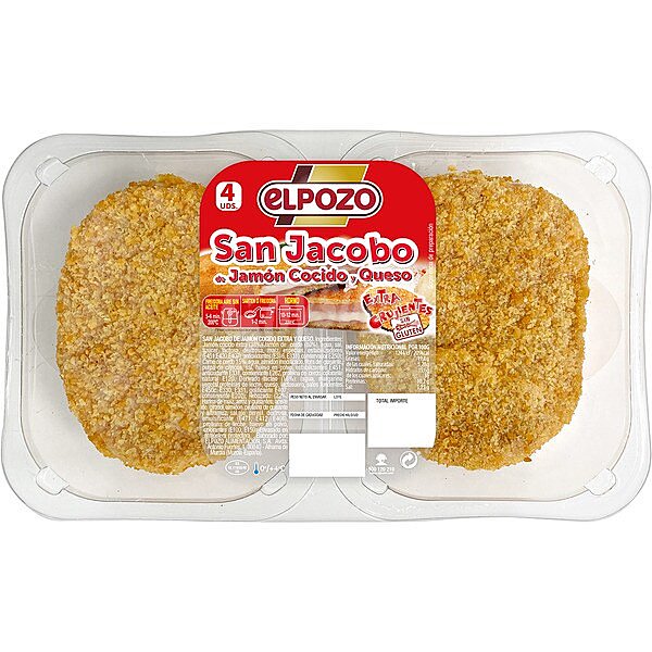 San jacobo de jamón cocido y queso 2 unidades unidad 200 g