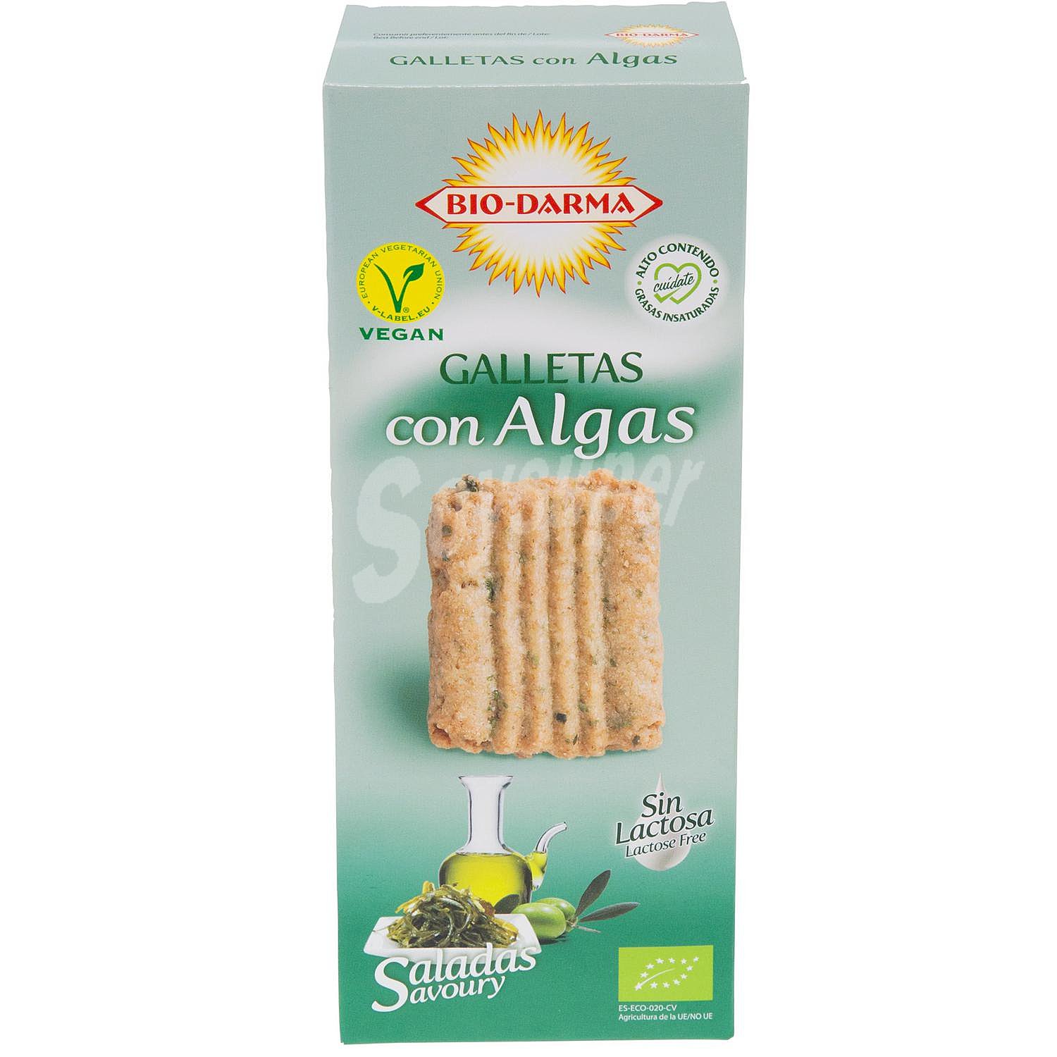 Galletas de algas ecológicas sin lactosa