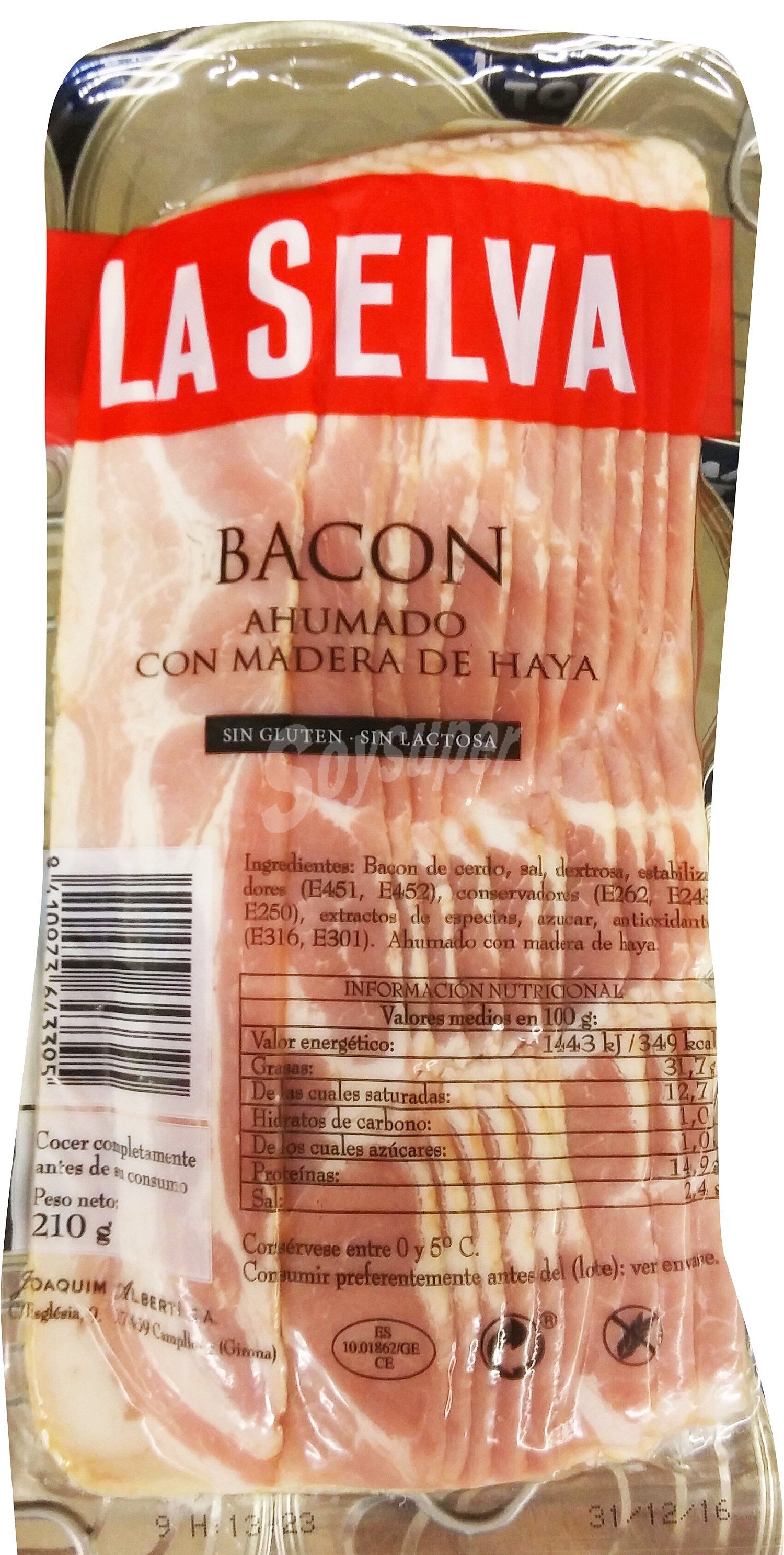 Bacon ahumado lonchas