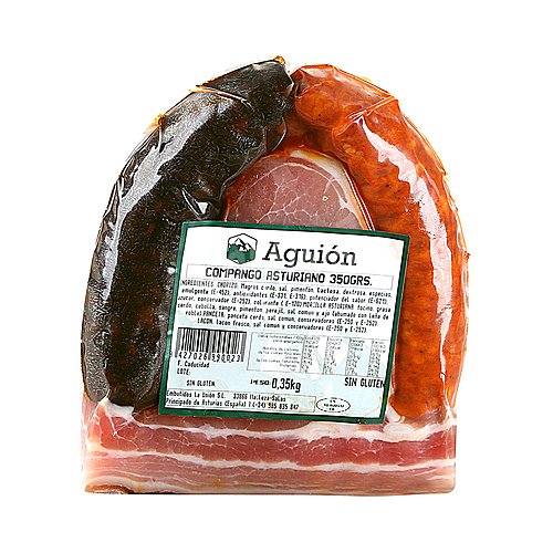 LA unión Compango asturiano sin gluten, compuesto por chorizo, morcilla y lacon LA unión