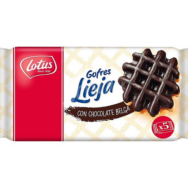 Gofres bañados con chocolate belga