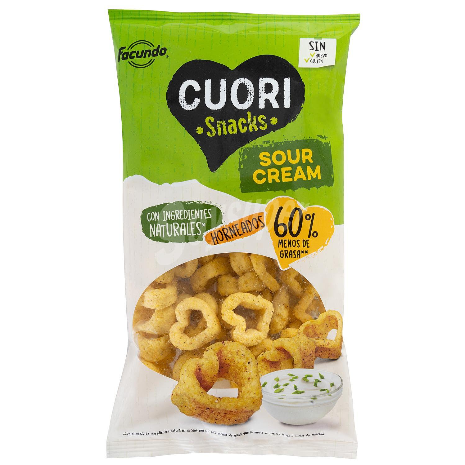 Aperitivo multicereales sabor crema agria Cuori Facundo sin gluten