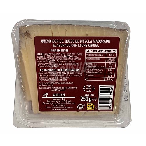 Producto alcampo Queso cortado curado producto alcampo ya cortado